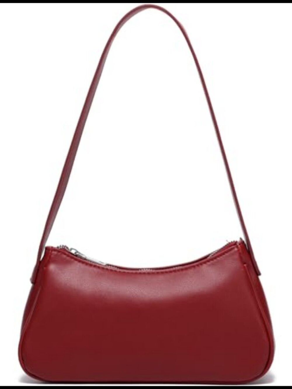 Small Vegan Leather Shoulder Bag Mini Purse Crescent Everyday